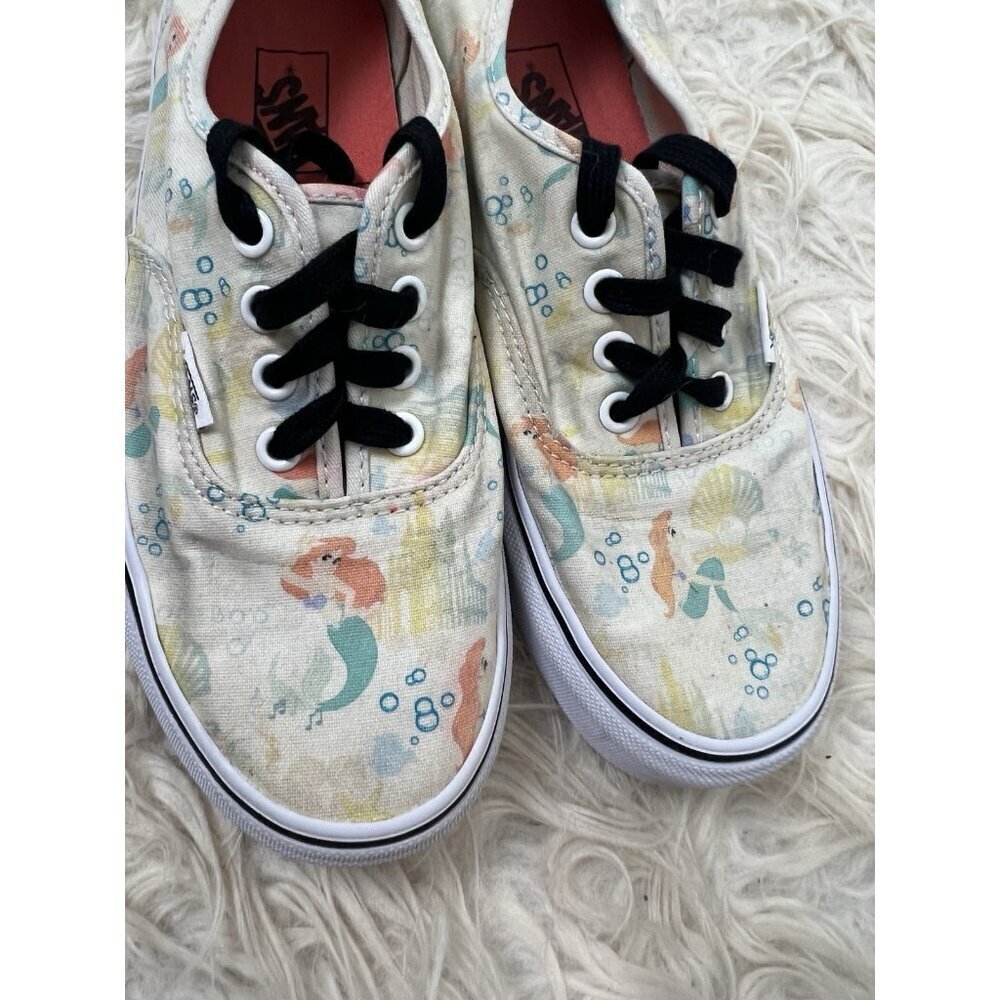 Vans x Disney Rare Little Mermaid Women's Size 7 Casual White Sneakers Shoes - Picture 7 of 8